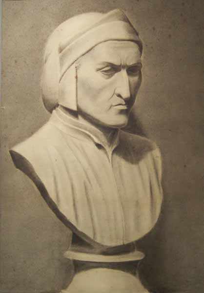 Plaster cast bust of Dante